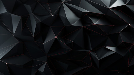 Fototapeta premium Abstract polygonal space low poly dark background with connecting dots and lines.
