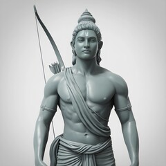 Obraz premium A detailed 3D rendering of Lord Rama, a prominent Hindu deity. 