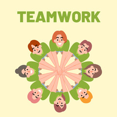 Fototapeta premium Team Success Celebration High Five Teamwork Illustration
