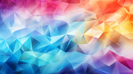 Obraz premium Watercolor-style polygon background in light rainbow colors