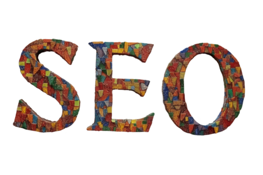 SEO Text Design Isolated on Transparent Background