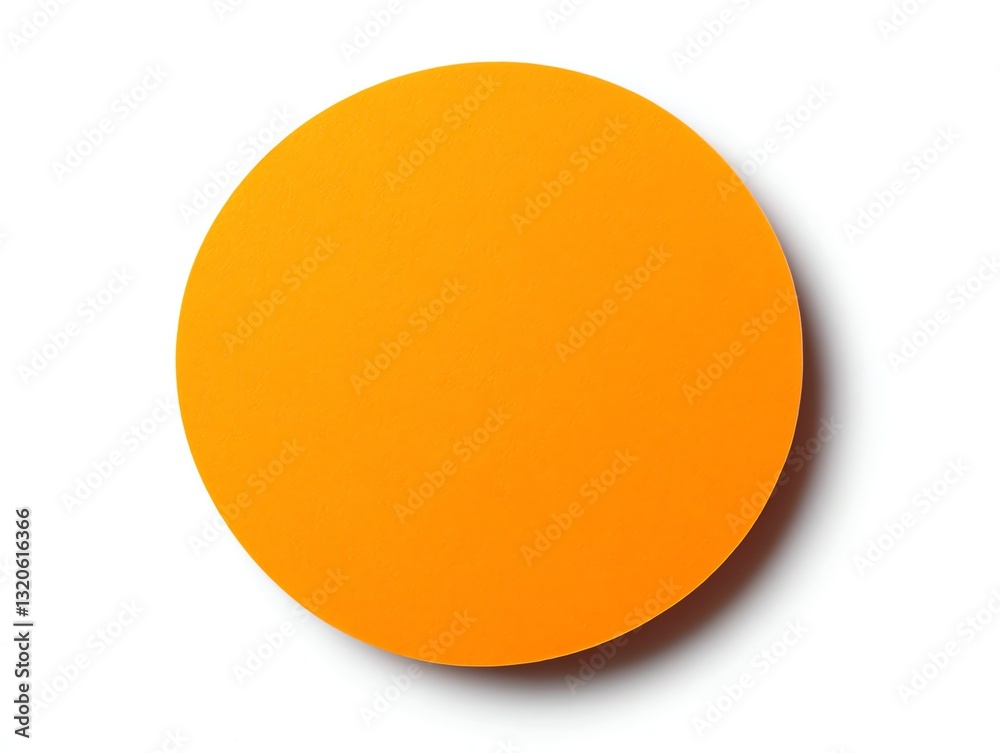 Fototapete floating orange circle on white background with subtle shadow effect