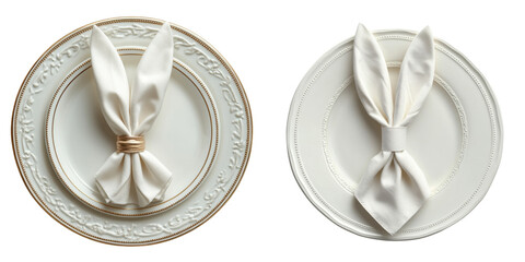 Elegant Napkin Folding in Bunny Shape for Festive Table Setting