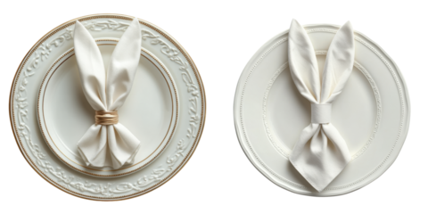 Elegant Napkin Folding in Bunny Shape for Festive Table Setting