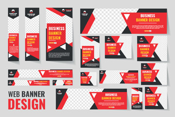 Abstract banner design web template Set Horizontal header web banner template