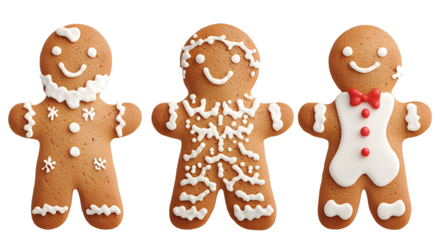 A variety of uniquely decorated gingerbread person cookies featuring intricate icing patterns  colorful candy embellishments  and other festive holiday details