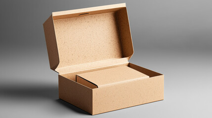 Simple cardboard box with lid ideal for storage solutions and organized presentation in subscription box service photography