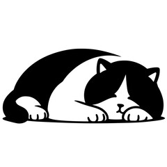 Silhouette of a sleeping cat