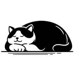 Silhouette of a sleeping cat