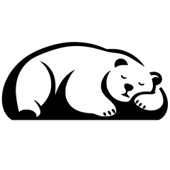 Silhouette of a sleeping bear