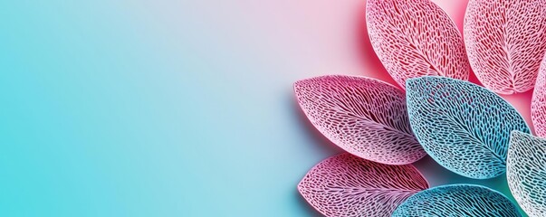 Floral illustration abstract background idea. Vibrant pastel leaves create a soothing and artistic backdrop for any design project.