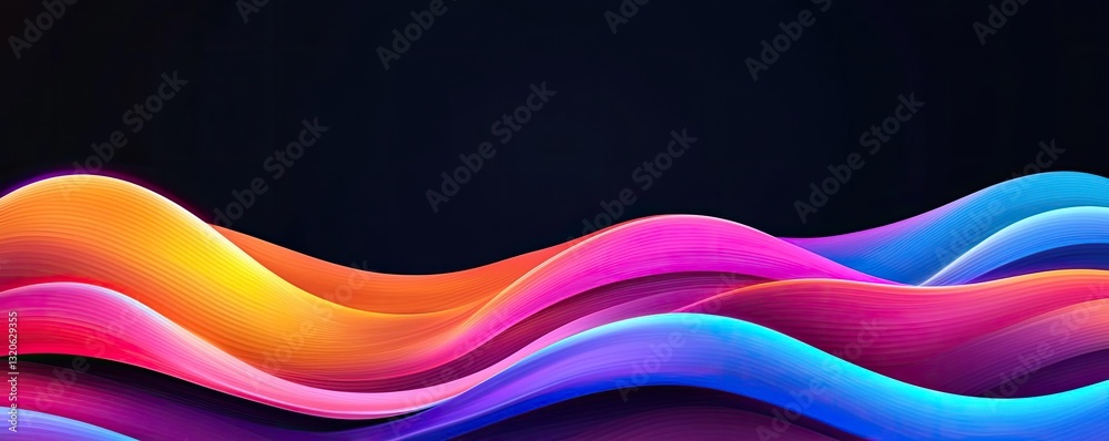 Wall mural vibrant color art abstract background idea. vibrant abstract waves of color flow elegantly across a 