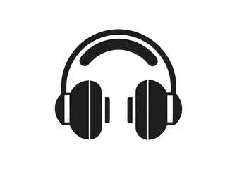 Fototapeta premium Headphone Icon Vector – Minimalist Audio and Music Symbol Illustration