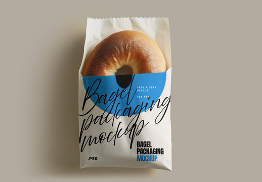 Bagel Bread Bag Packaging Mockup for Design and Branding Projects