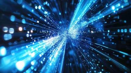 Fototapeta premium Stunning blue light burst creating a dynamic and energetic atmosphere for gaming and streaming content
