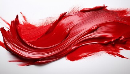 a dynamic textured brushstroke of vibrant red paint on a white background symbolizing passion intensity and the power of color in artistic expression
