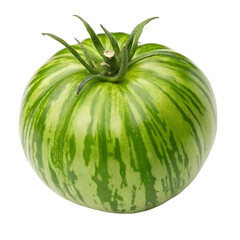 Green zebra tomato isolated on transparent background