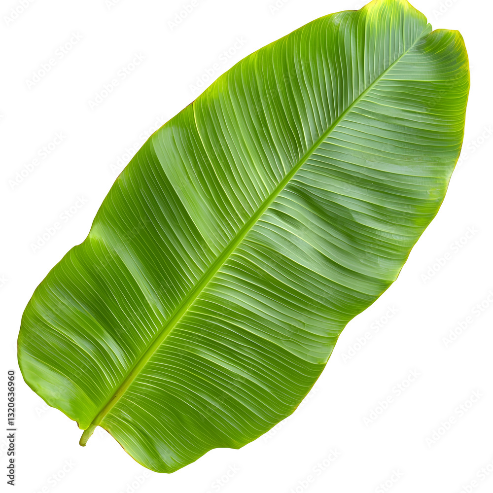 Aufkleber stunning image of a detailed lush green banana leaf with intricate vein patterns and slightly curled