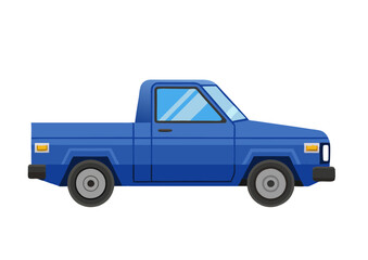 blue truck isolated on white