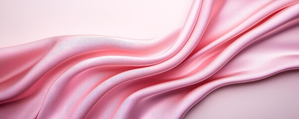 Obraz premium Pastel color illustration abstract background concept. Elegant pink silk fabric draped softly with gentle waves and smooth textures.