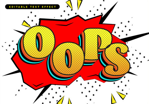 Retro Comic Pop Art Bold Text Effect Template
