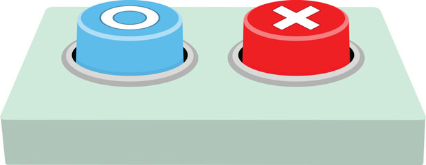 오엑스 버튼이 달린 콘트롤패널의 일러스트 © Titanium Cat