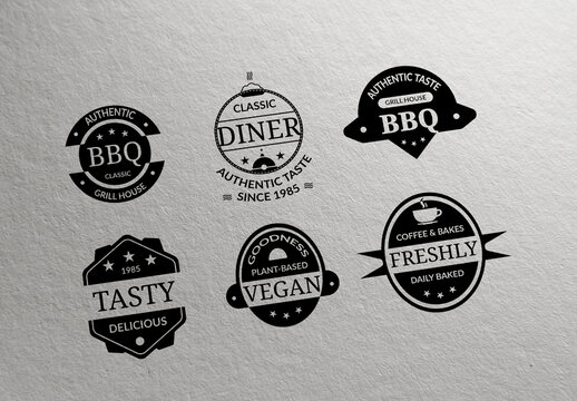 Vintage Food And Beverage Badge Logo Set