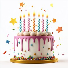 birthday cake with candles