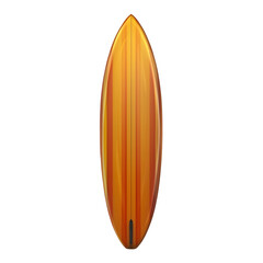 Minimalist and stylish surfboard in soft pastel colors with clean contours and a smooth polished surface isolated on a transparent background