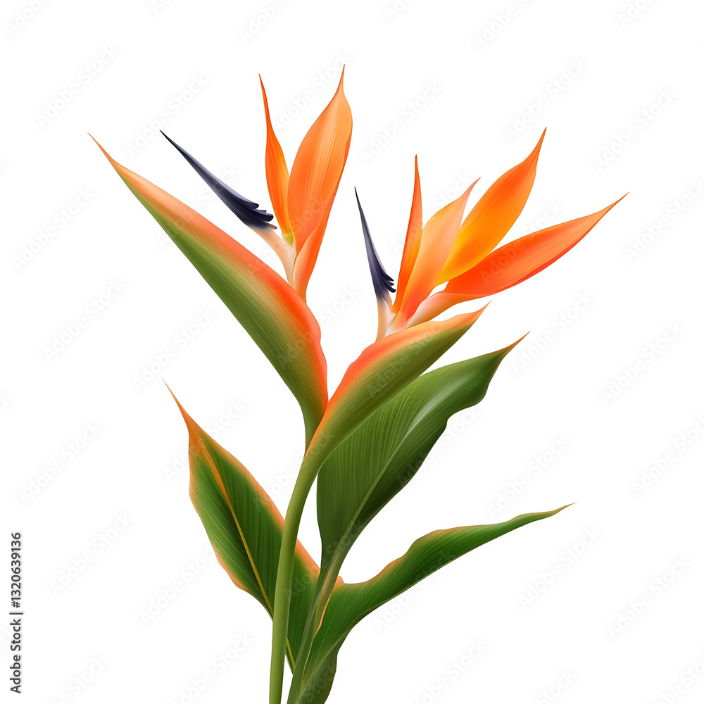 Leinwandbilder closeup of a fresh strelitzia reginae flower showcasing its stunning color gradient delicate petal s