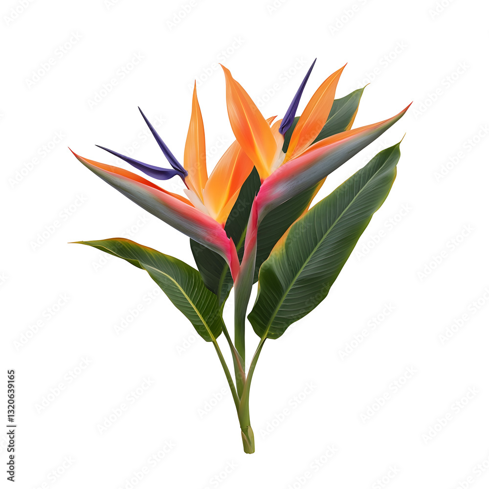 Poster a close up photograph showcasing the stunning strelitzia reginae also known as the bird of paradise 