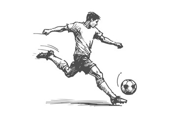  Soccer Player hand drawn sketch illustration vector  © Shutoda