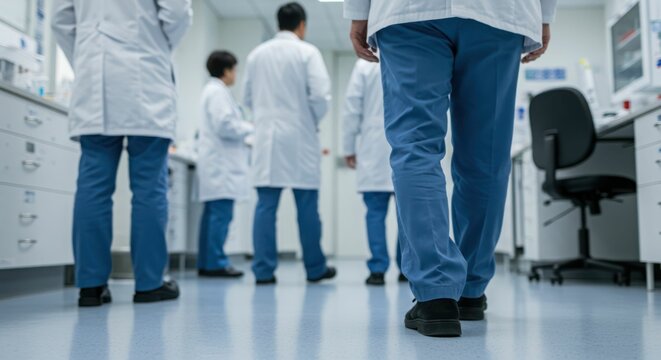 Group of diverse scientists collaborating in modern laboratory