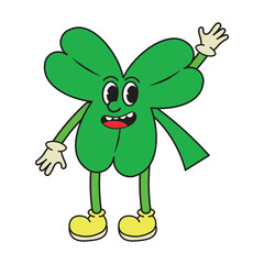Cartoon Groovy Shamrock