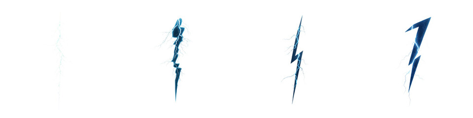 Fototapeta premium Powerful electric bolt striking through the sky in a dramatic stormy atmosphere This image captures the intense energy and raw force of a lightning strike