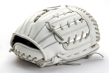 White baseball glove with white stitching