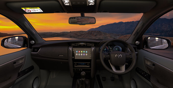 Toyota fortuner dashboard and steering wheel