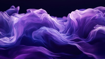 an abstract purple smoke effect with a dark background, creating a visually captivating atmosphere. The smooth, flowing shapes of the smoke evoke a sense of depth and movement.