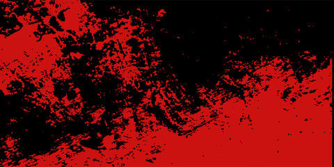 Abstract grunge red paint spill background. Blood spill on black background
