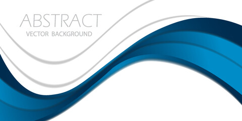 Blue curve vector background overlap layer on white background for text design