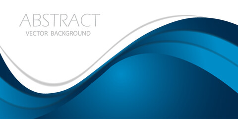 Blue curve vector background overlap layer on white background for text design