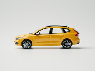 Sleek yellow luxury SUV parked in a minimalistic studio setting showcasing automotive design aerodynamics and high end modern transportation