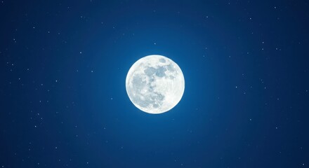 Fototapeta premium Bright full moon against a starry night sky
