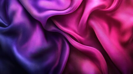 Obraz premium a close-up view of a silky fabric that has flowing folds, with a gradient of vibrant colors