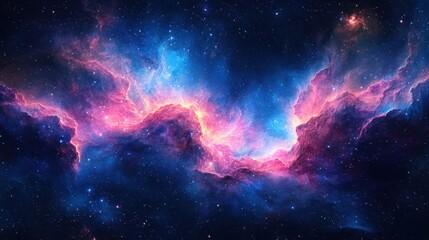 Fototapeta premium a stunning visual of the cosmos filled with vibrant nebulae, stars, and galaxies