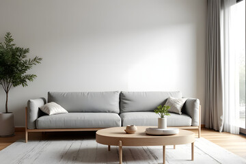 Minimal living room design modern home interior photo bright environment open view serenity and comfort