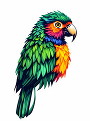 Obraz premium Tropical bird logo design on white background