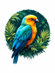 Obraz premium Tropical bird logo design on white background