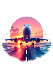 Plane logo illustration on light background