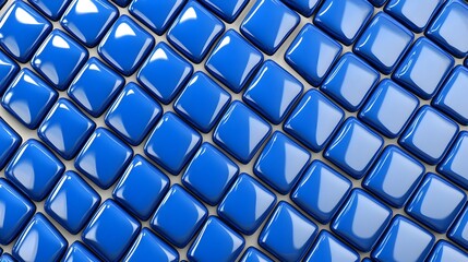 Fototapeta premium Abstract Diagonal Pattern of Glossy Blue Square Tiles